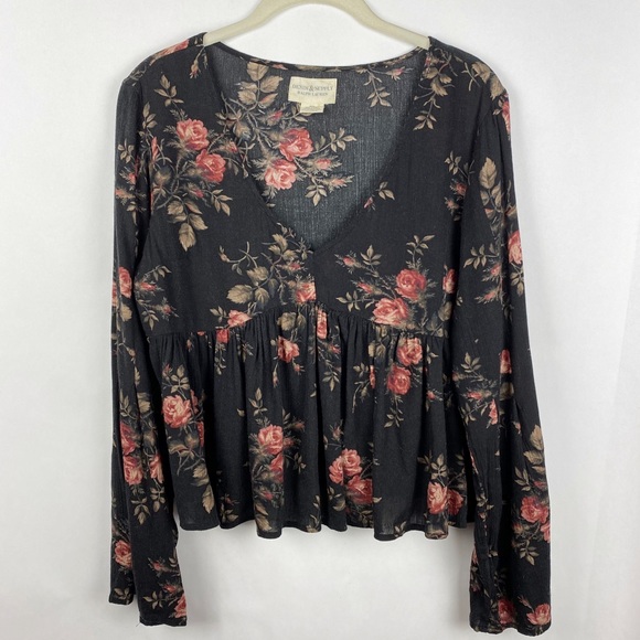 Ralph Lauren Denim & Supply Floral V Neck Ruffle Bell Sleeve Top - Picture 9 of 9